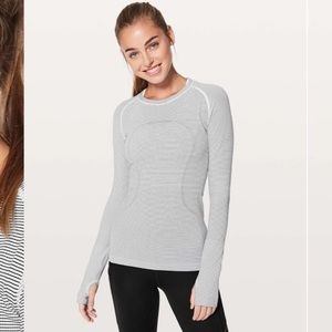 Lululemon Swiftly Tech Striped Long Sleeve Crew - rare color